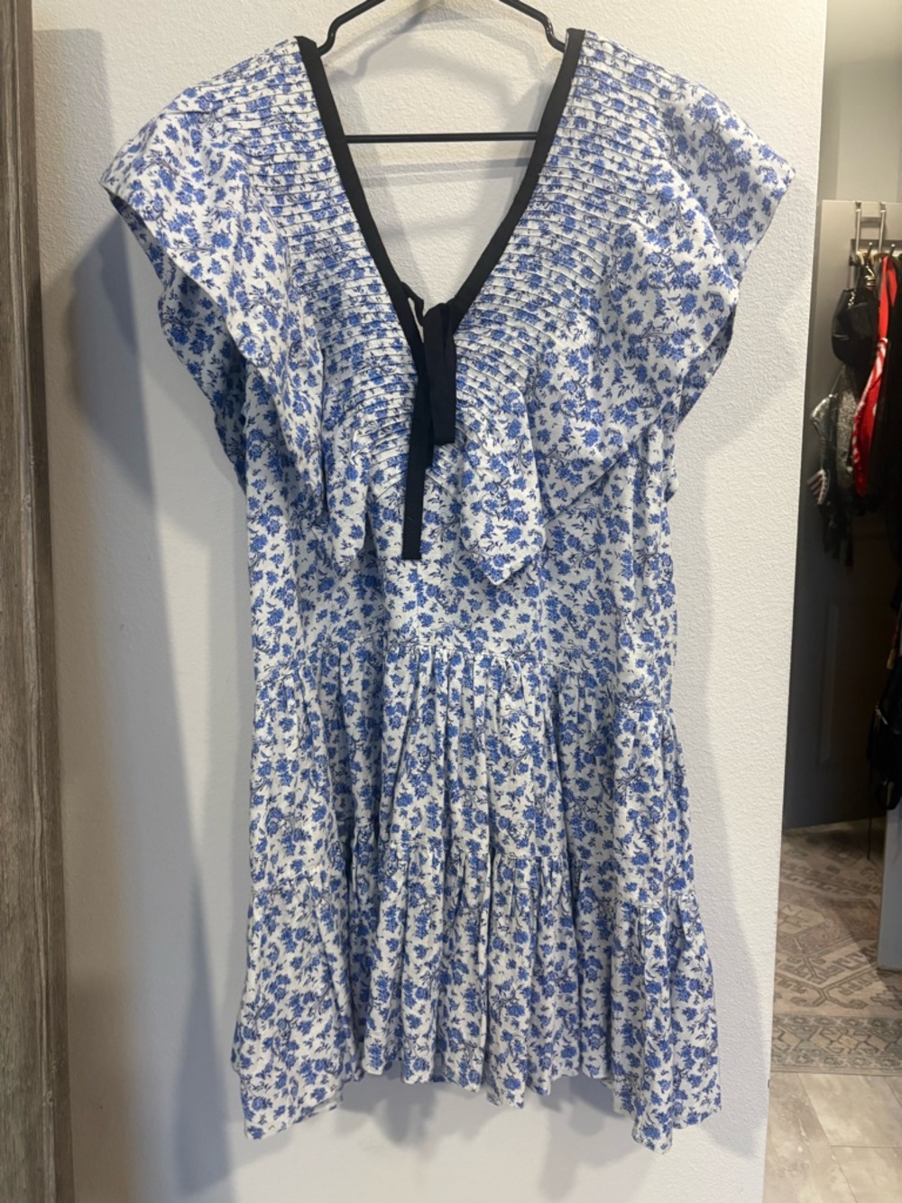Lug Von Siga blue floral cotton mini dress EU 36 (US 4) v neck